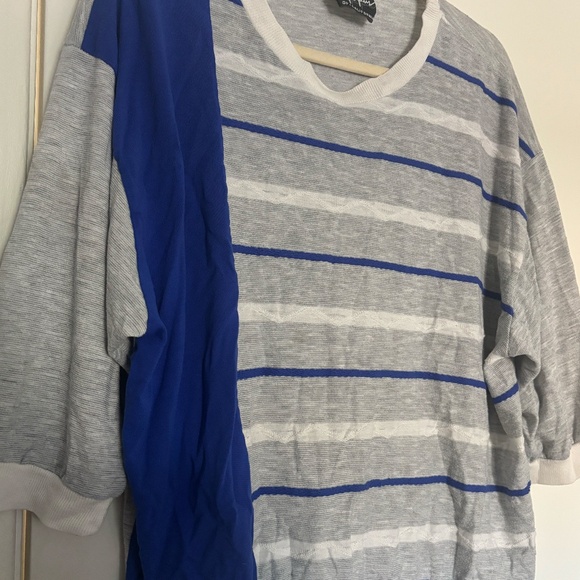 Vintage 80s/90s Slouchy Colorblock Striped Top (Oversized Fit) - Picture 3 of 4